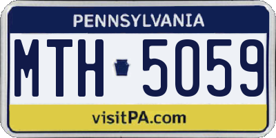 PA license plate MTH5059