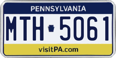 PA license plate MTH5061
