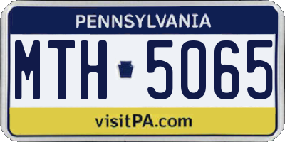 PA license plate MTH5065