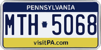 PA license plate MTH5068