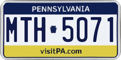 PA license plate MTH5071