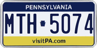 PA license plate MTH5074