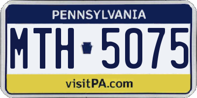 PA license plate MTH5075