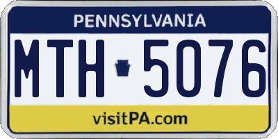 PA license plate MTH5076