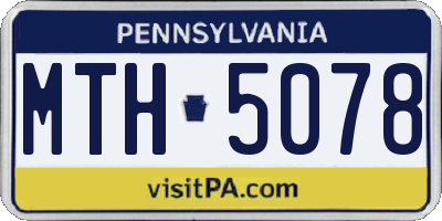 PA license plate MTH5078
