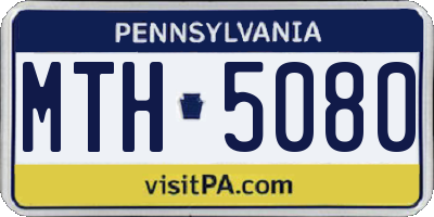 PA license plate MTH5080
