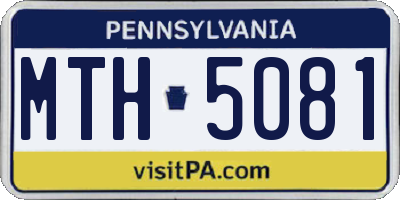 PA license plate MTH5081