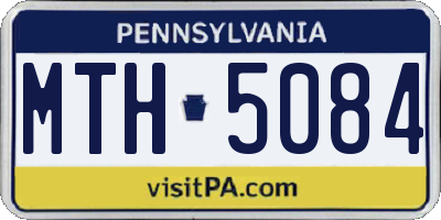 PA license plate MTH5084
