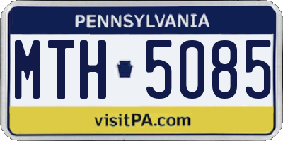 PA license plate MTH5085