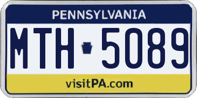 PA license plate MTH5089