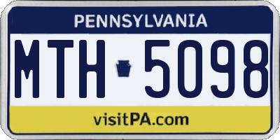 PA license plate MTH5098