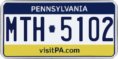 PA license plate MTH5102
