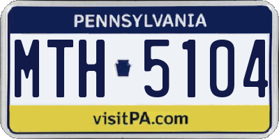 PA license plate MTH5104