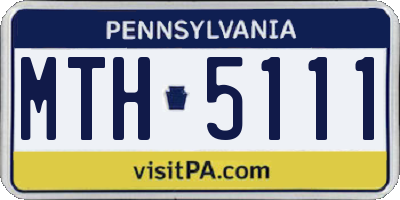 PA license plate MTH5111