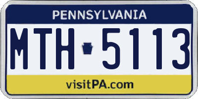 PA license plate MTH5113