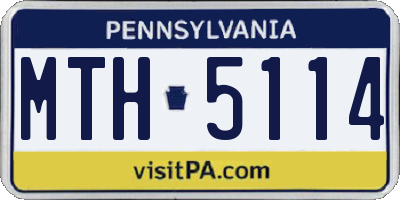 PA license plate MTH5114