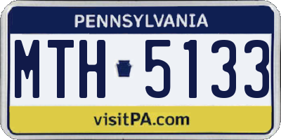PA license plate MTH5133