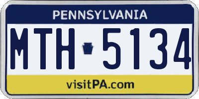 PA license plate MTH5134