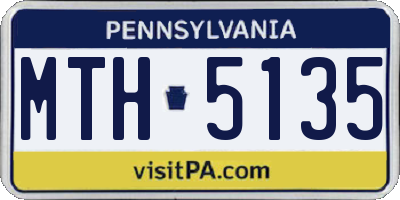 PA license plate MTH5135