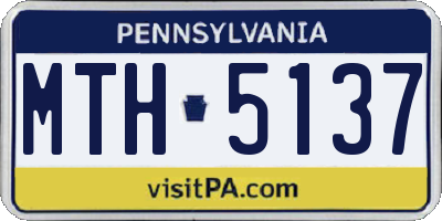 PA license plate MTH5137