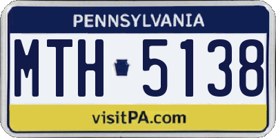 PA license plate MTH5138