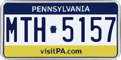 PA license plate MTH5157