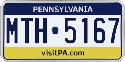 PA license plate MTH5167