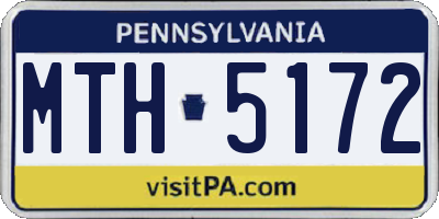PA license plate MTH5172
