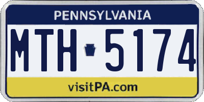 PA license plate MTH5174
