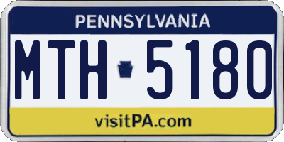 PA license plate MTH5180