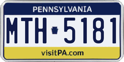 PA license plate MTH5181