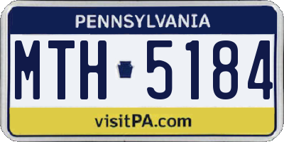 PA license plate MTH5184