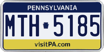 PA license plate MTH5185