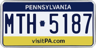 PA license plate MTH5187