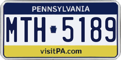 PA license plate MTH5189