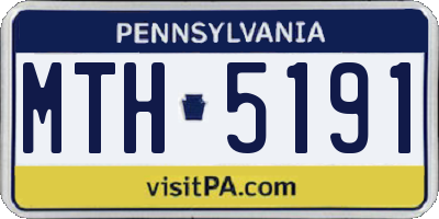 PA license plate MTH5191