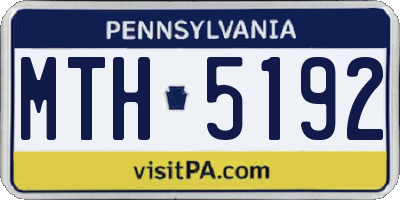 PA license plate MTH5192