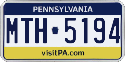 PA license plate MTH5194