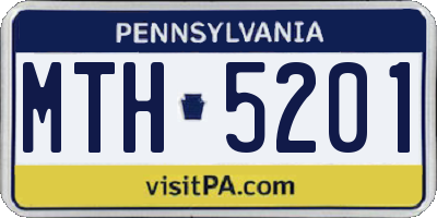 PA license plate MTH5201