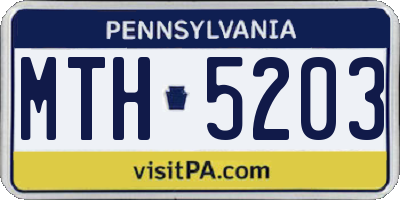 PA license plate MTH5203