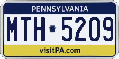 PA license plate MTH5209