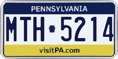 PA license plate MTH5214