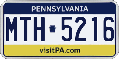 PA license plate MTH5216