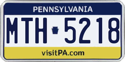 PA license plate MTH5218