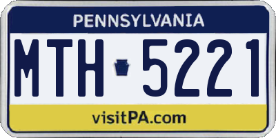 PA license plate MTH5221