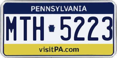 PA license plate MTH5223
