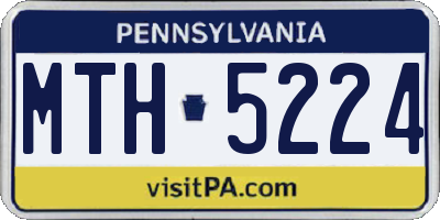 PA license plate MTH5224