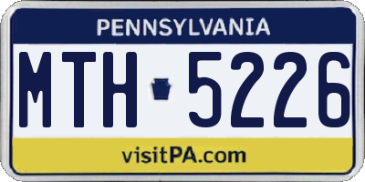 PA license plate MTH5226