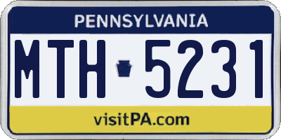PA license plate MTH5231