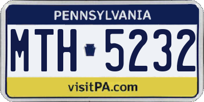 PA license plate MTH5232
